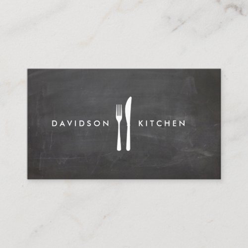 Fork  Knife Logo 3 for Chef Foodie Restaurant Business Card