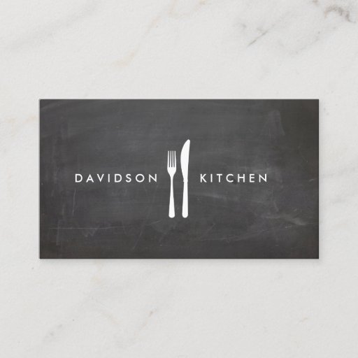 Customizable Fork &amp; Knife Logo 3 for Chef, Foodie, Restaurant Business Card