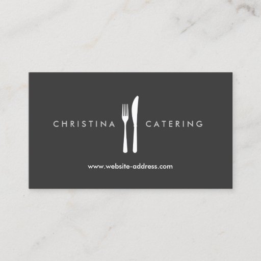 Customizable FORK &amp; KNIFE LOGO Business Card