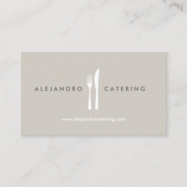 Fork & Knife Logo for Chef, Catering, Restaurant Business Card (Front)