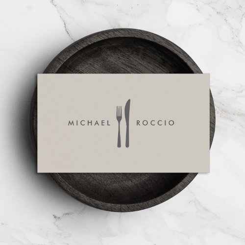 Fork  Knife Logo for Chef Foodie Restaurant Business Card