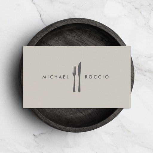 Customizable Fork &amp; Knife Logo for Chef, Foodie, Restaurant Business Card Templates