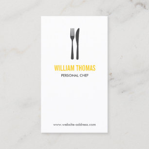 FORK & KNIFE LOGO for Restaurant, Chef, Catering Business Card