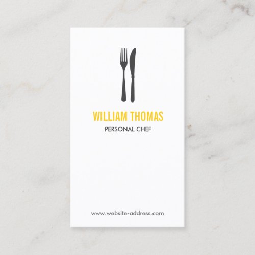 FORK  KNIFE LOGO for Restaurant Chef Catering Business Card