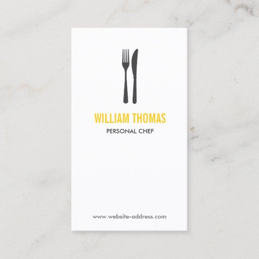 Customizable FORK &amp; KNIFE LOGO for Restaurant, Chef, Catering Business Card