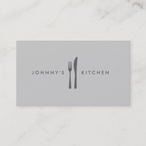 Fork &amp; Knife Logo Kitchen/Restaurant/Cafe Business Card Template