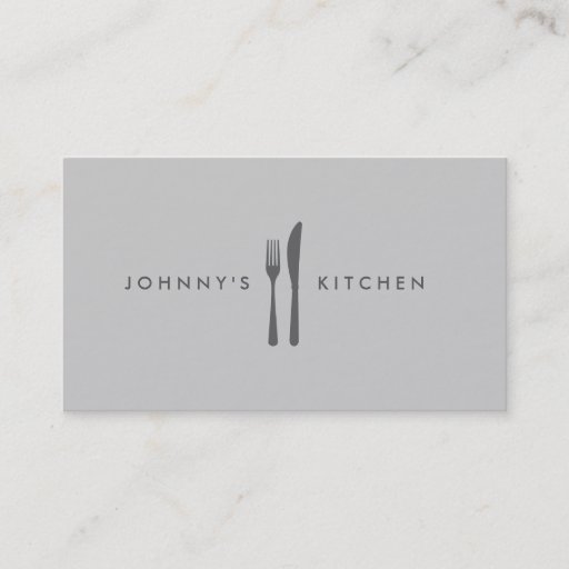 Customizable Fork &amp; Knife Logo Kitchen/Restaurant/Cafe Business Card Template