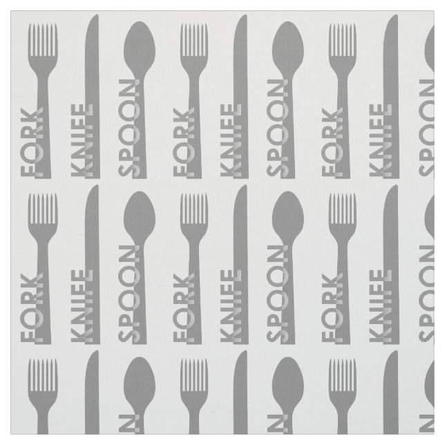 Fork Knife Spoon Fabric (Swatch)
