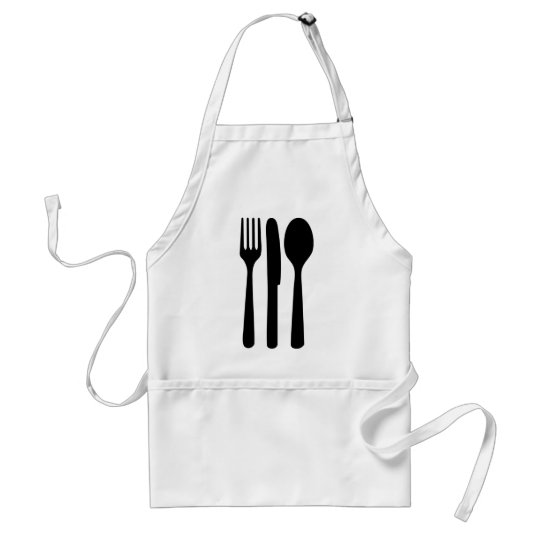 fork knife spoon icon adult apron