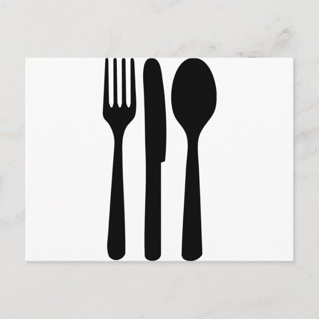 fork knife spoon icon postcard (Front)