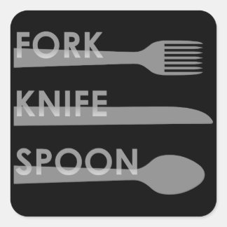 Fork Knife Spoon Square Sticker