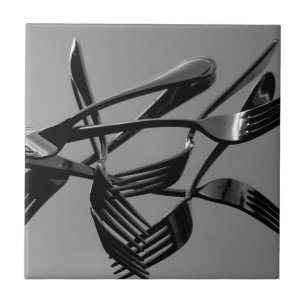 Fork Levitation Ceramic Tile