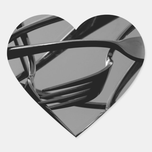 Fork Levitation Heart Sticker (Front)
