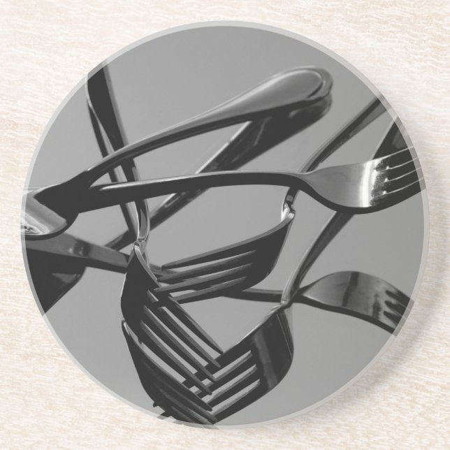 Fork Levitation Sandstone Coaster (Front)