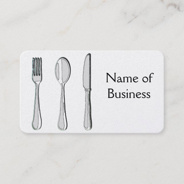 Fork, Spoon, and Knife Business Card (Front)