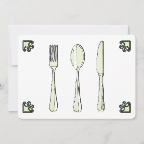 Fork Spoon and Knife Invitation