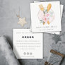 Fork Spoon Blush Pink Floral Chef Review Request Square Business Card