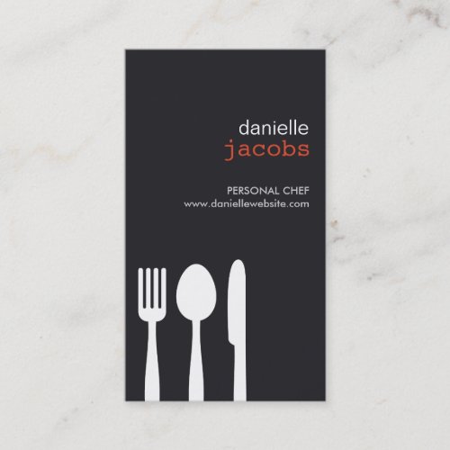 FORK SPOON KNIFE in DARK Business Card
