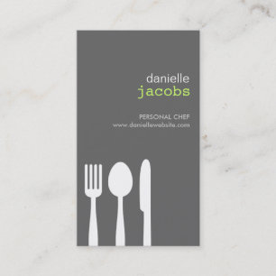 FORK SPOON KNIFE in GRAY Business Card