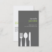 FORK SPOON KNIFE in GRAY Business Card (Front/Back)