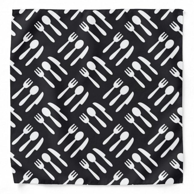 Fork spoon knife pattern bandana (Front)