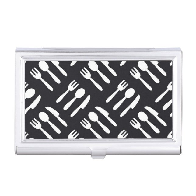 Fork spoon knife pattern business card case (Front)
