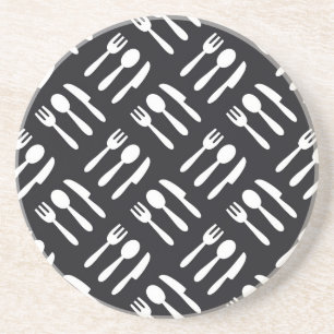 Fork spoon knife pattern coaster