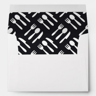 Fork spoon knife pattern envelope