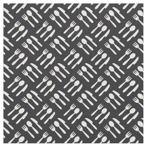Fork spoon knife pattern fabric