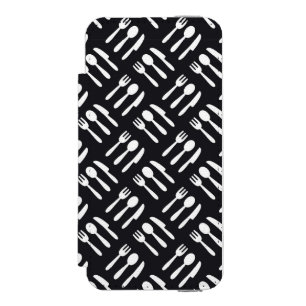 Fork spoon knife pattern wallet case for iPhone SE/5/5s