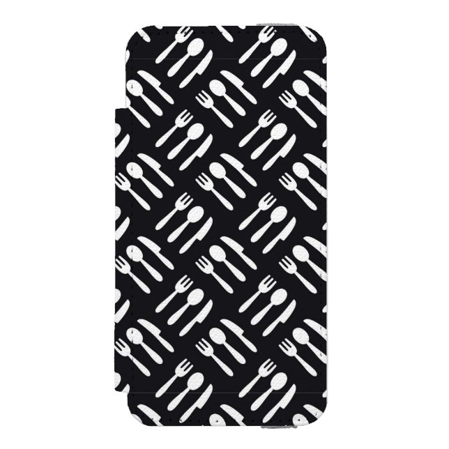 Fork spoon knife pattern incipio iPhone wallet case (Folio Front)