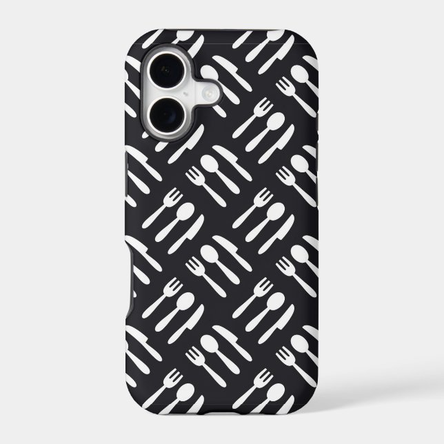 Fork spoon knife pattern iphone case (Back)