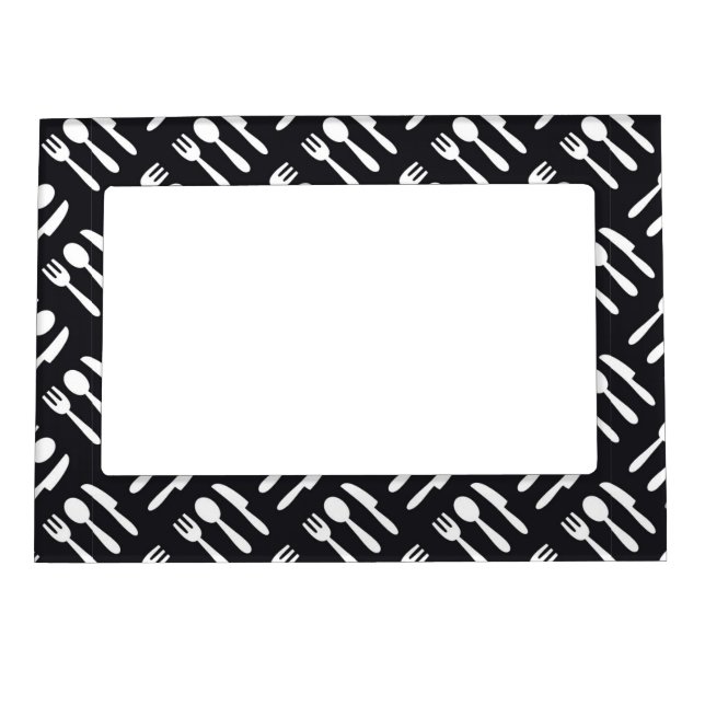 Fork spoon knife pattern magnetic picture frame (Front)