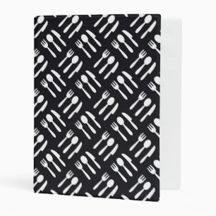Fork spoon knife pattern mini binder