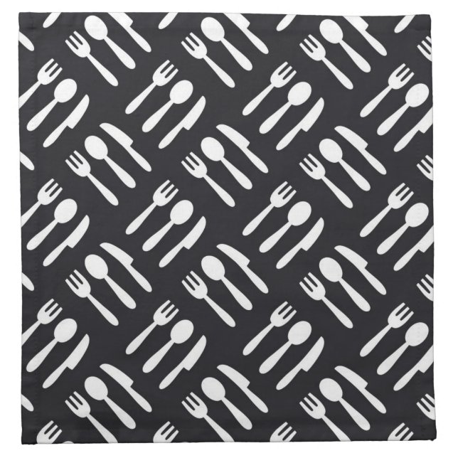 Fork spoon knife pattern napkin (Front)