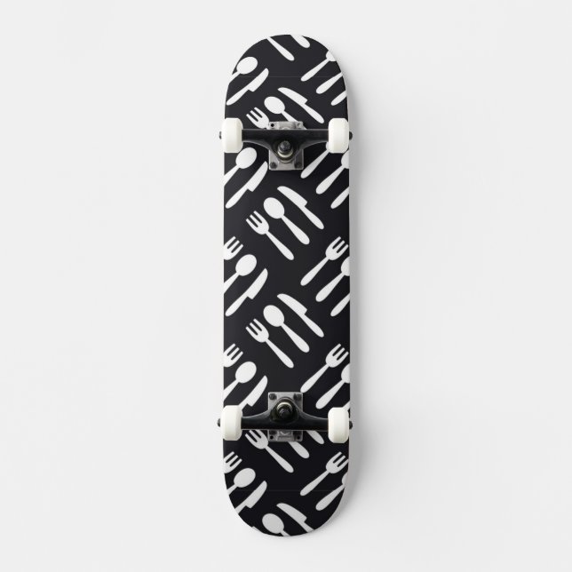 Fork spoon knife pattern skateboard deck (Front)