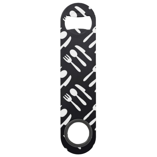 Fork spoon knife pattern speed bottle opener (Front)