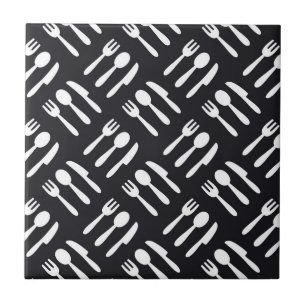 Fork spoon knife pattern tile