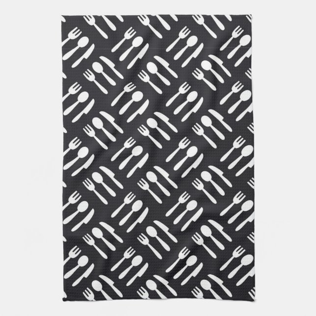 Fork spoon knife pattern towel (Vertical)