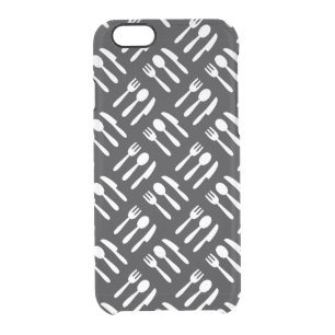 Fork spoon knife pattern clear iPhone 6/6S case