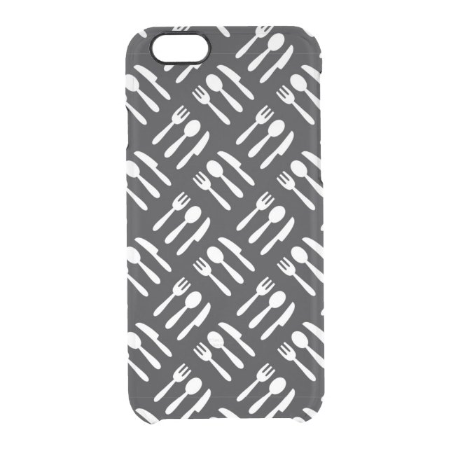Fork spoon knife pattern uncommon iPhone case (Back)