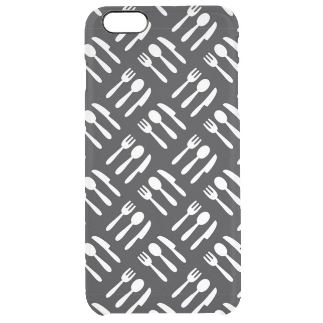 Fork spoon knife pattern uncommon iPhone case (Back)