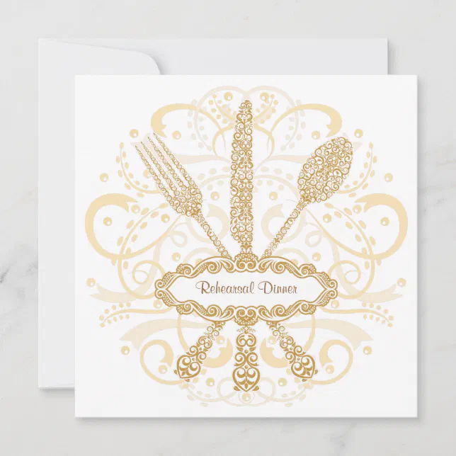 Fork Spoon Knife Rehearsal Dinner Invitation Zazzle