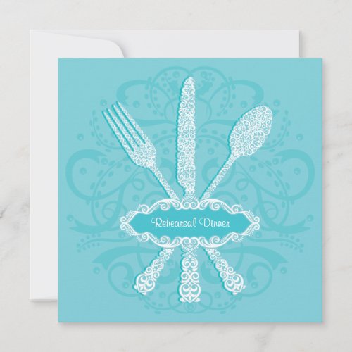 Fork Spoon Knife Rehearsal Dinner Invitation