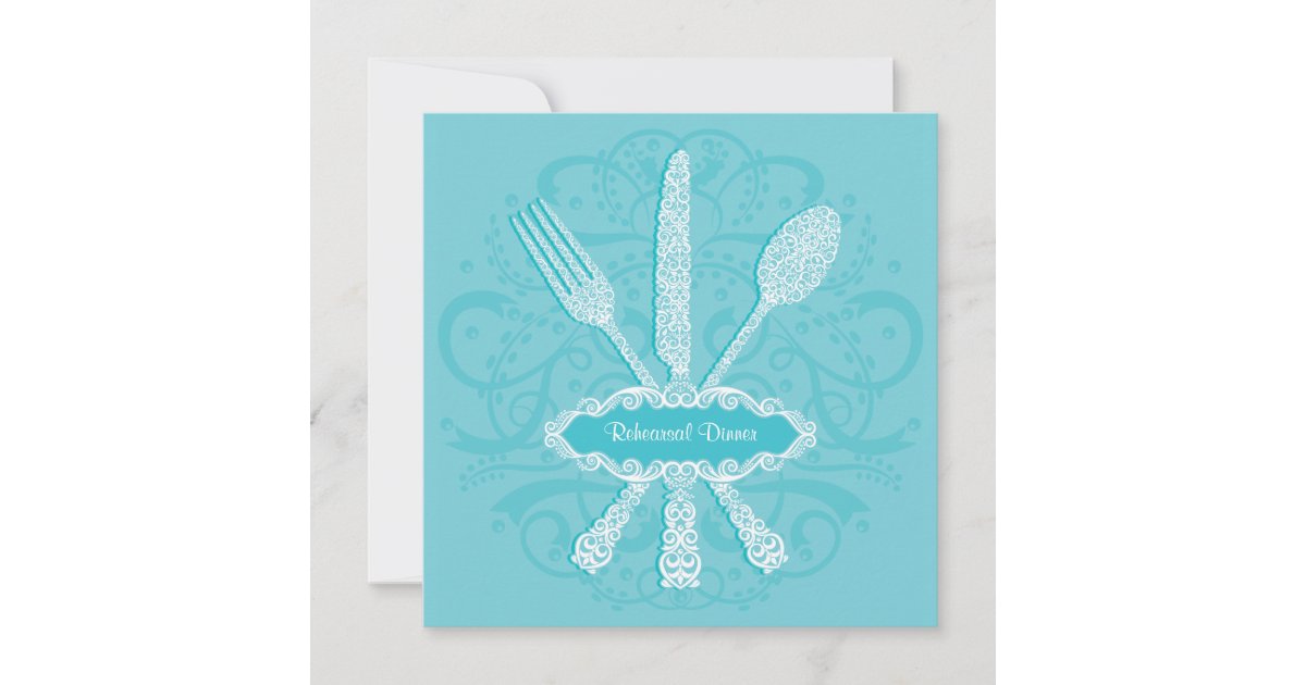 Fork Spoon Knife Rehearsal Dinner Invitation Zazzle