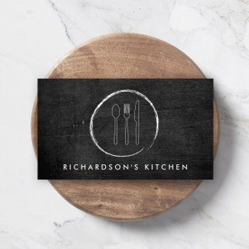 Fork Spoon Knife Sketch Logo For Catering  Chef... Business Card by 1201am at Zazzle