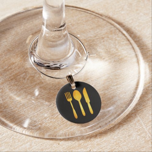 Fork Spoon Knife Wine Glass Charm