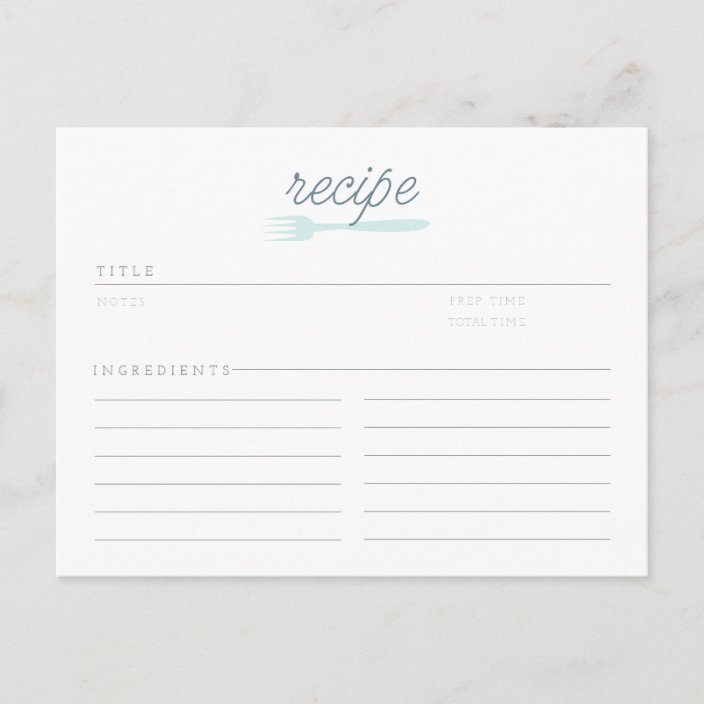 Fork & Spoon Recipe Card