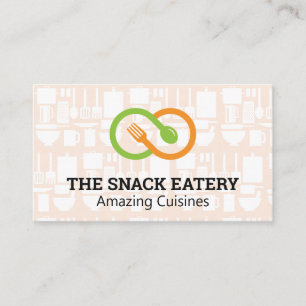 Fork Spoon Restaurant Kitchen Utensils Business Card