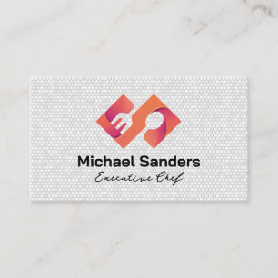 Fork Spoon Restaurant Logo Chef Business Card
